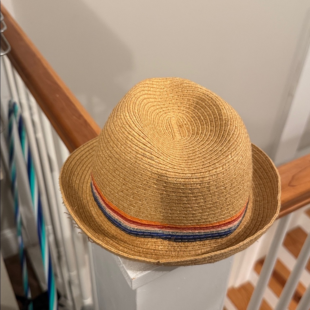 Stylish Straw Fedora with Multicolor Band - Picture 3 of 5